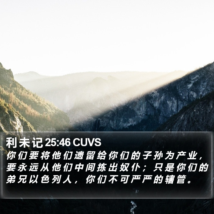利 未 记 25:46 CUVS Bible Study
