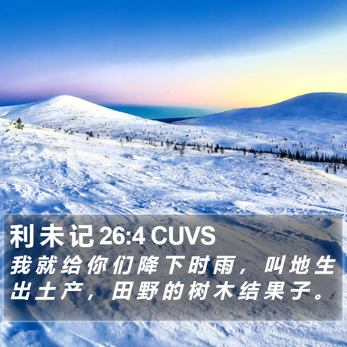 利 未 记 26:4 CUVS Bible Study