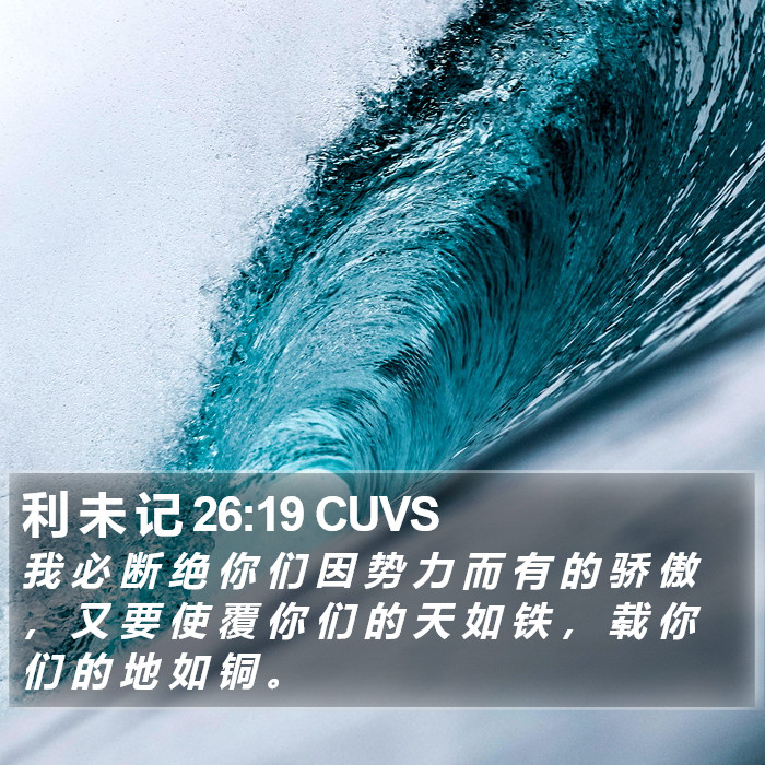 利 未 记 26:19 CUVS Bible Study