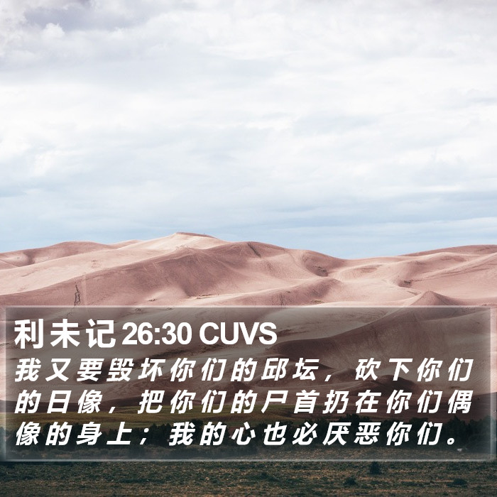 利 未 记 26:30 CUVS Bible Study