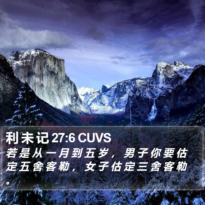 利 未 记 27:6 CUVS Bible Study