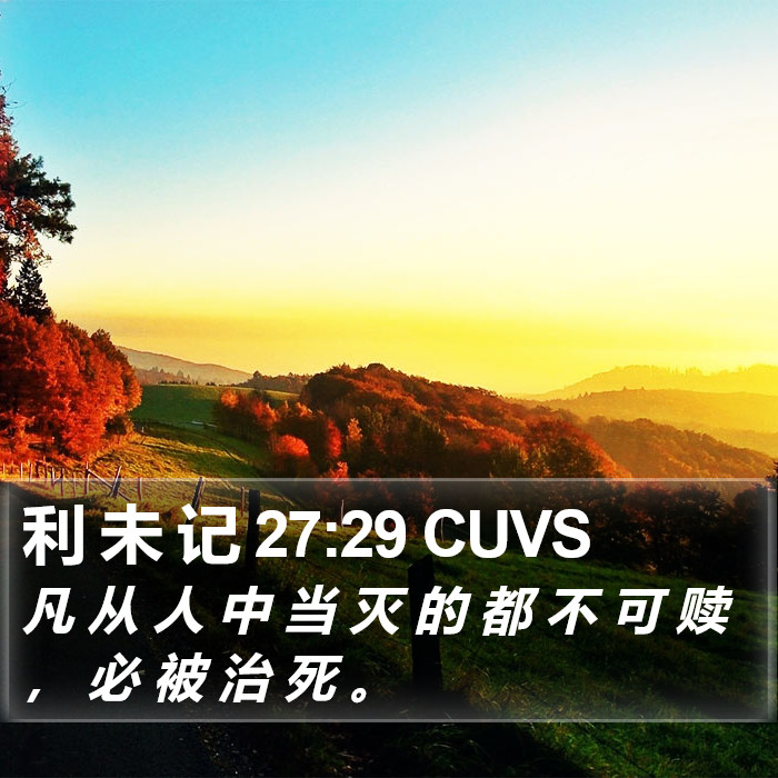 利 未 记 27:29 CUVS Bible Study