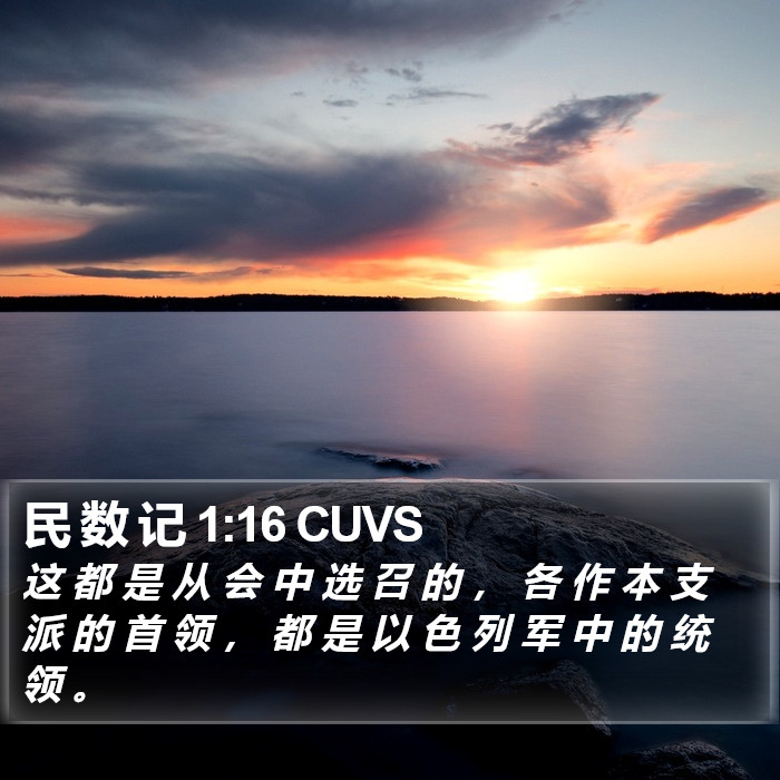 民 数 记 1:16 CUVS Bible Study