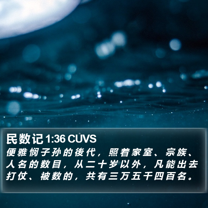 民 数 记 1:36 CUVS Bible Study