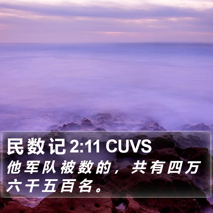 民 数 记 2:11 CUVS Bible Study