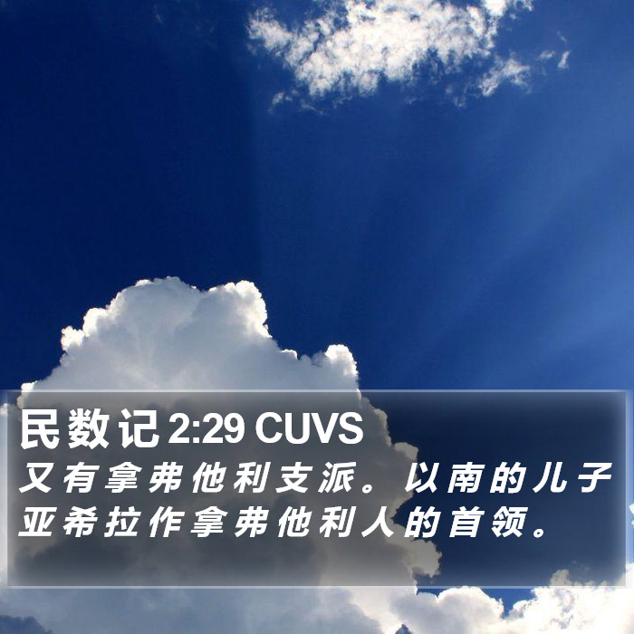 民 数 记 2:29 CUVS Bible Study