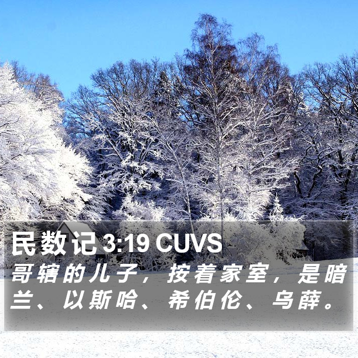 民 数 记 3:19 CUVS Bible Study