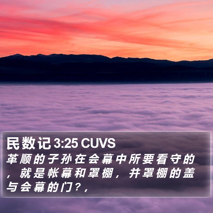民 数 记 3:25 CUVS Bible Study