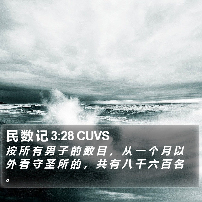 民 数 记 3:28 CUVS Bible Study