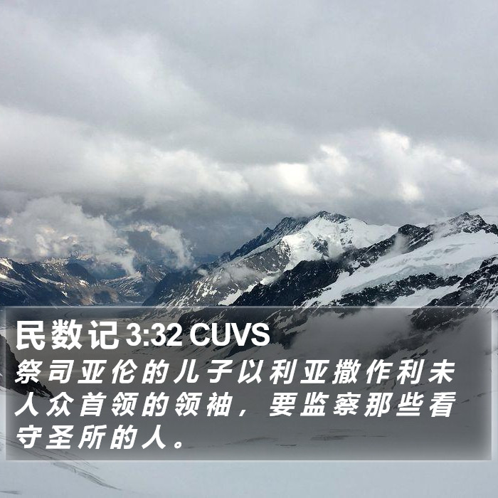 民 数 记 3:32 CUVS Bible Study