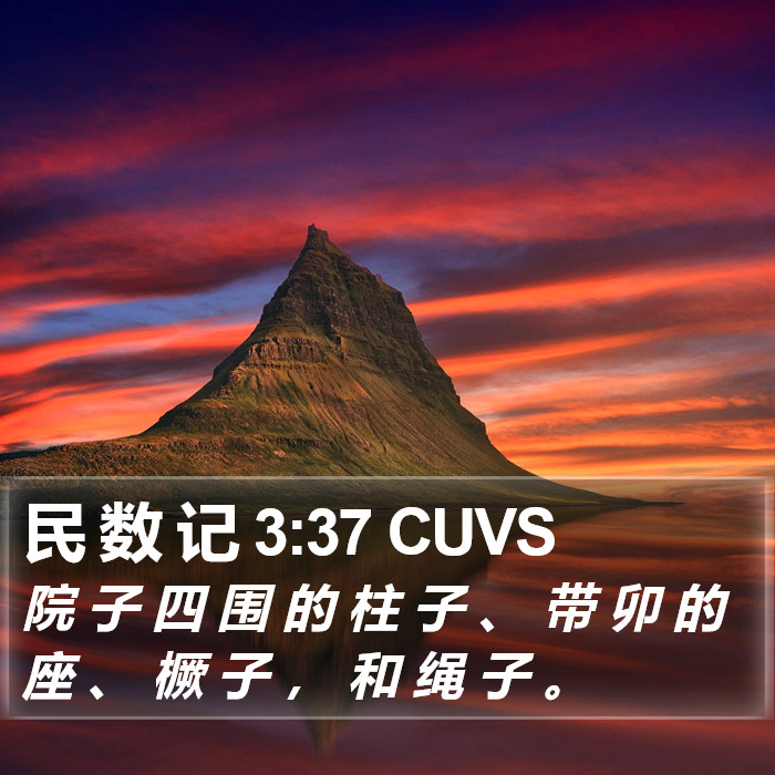 民 数 记 3:37 CUVS Bible Study