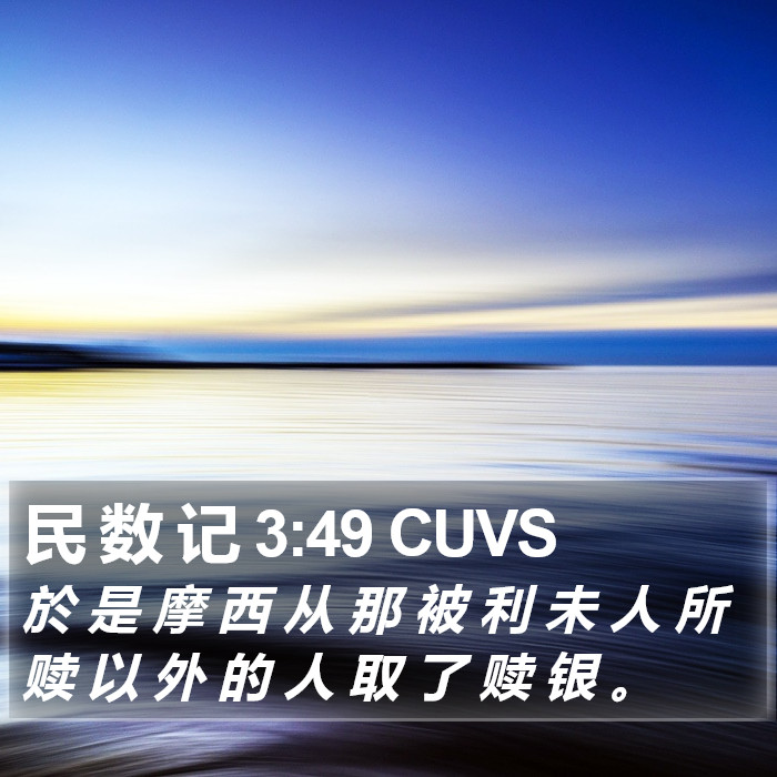 民 数 记 3:49 CUVS Bible Study
