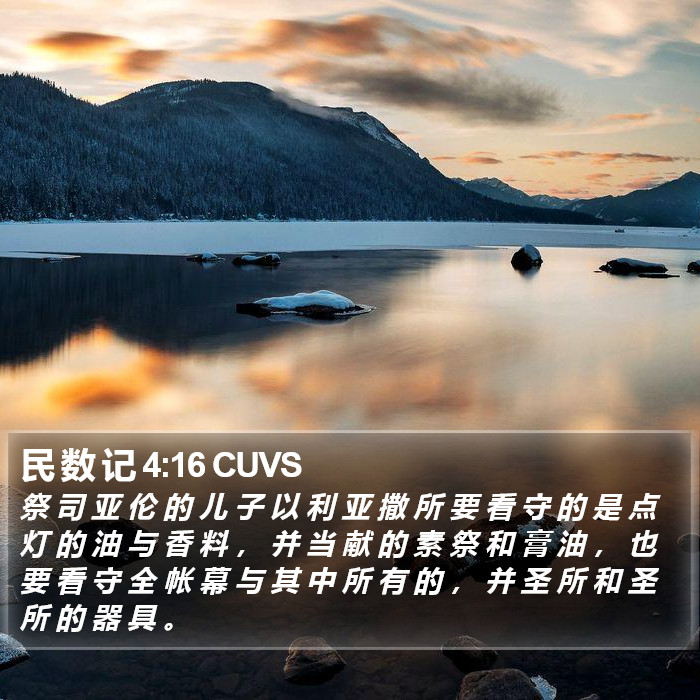 民 数 记 4:16 CUVS Bible Study