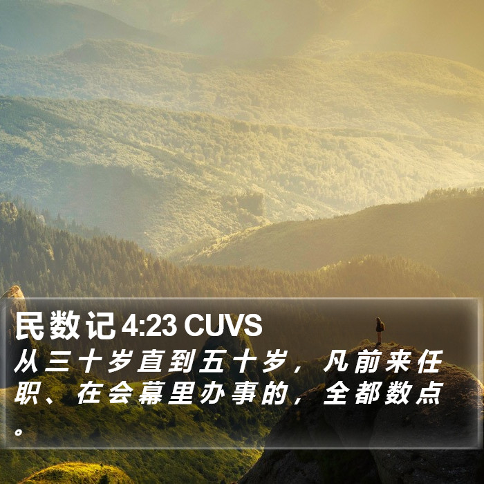 民 数 记 4:23 CUVS Bible Study