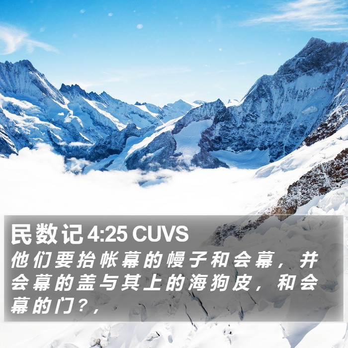 民 数 记 4:25 CUVS Bible Study