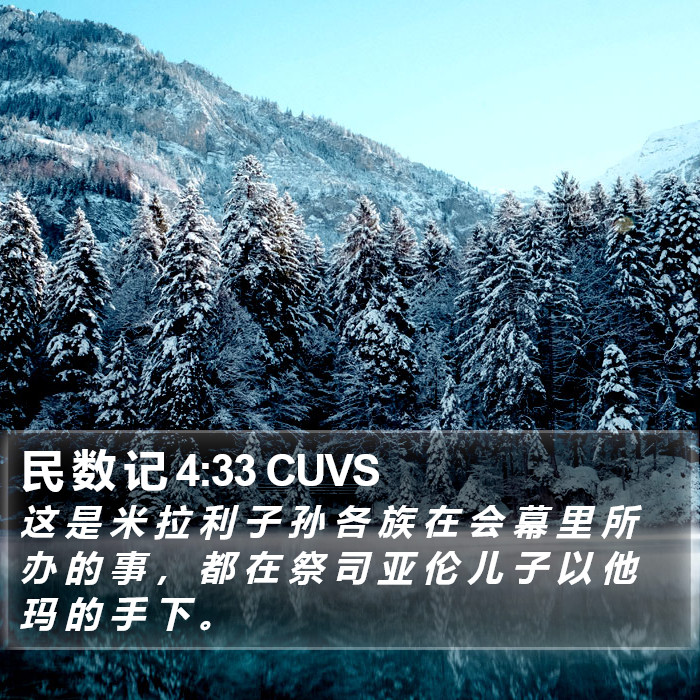 民 数 记 4:33 CUVS Bible Study