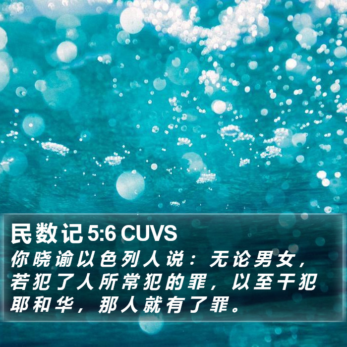 民 数 记 5:6 CUVS Bible Study