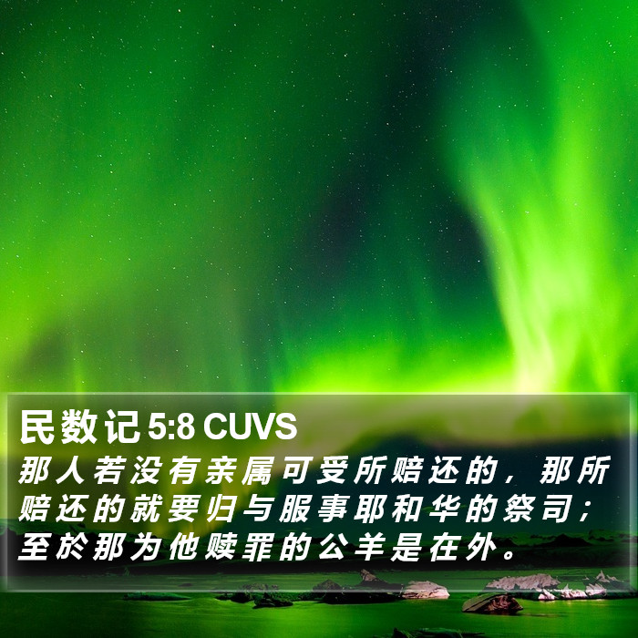 民 数 记 5:8 CUVS Bible Study