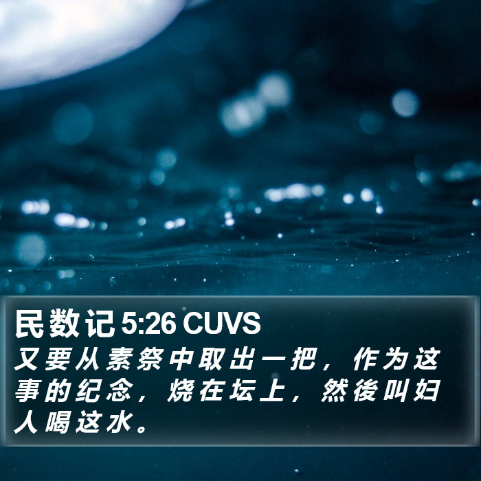 民 数 记 5:26 CUVS Bible Study