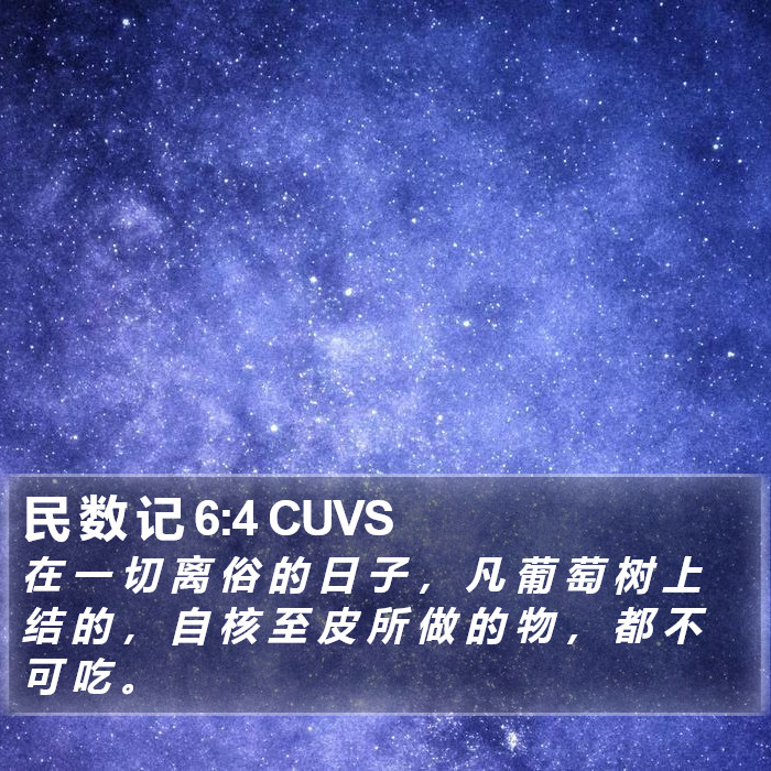 民 数 记 6:4 CUVS Bible Study