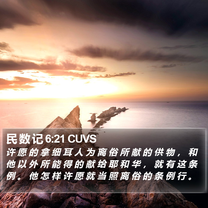 民 数 记 6:21 CUVS Bible Study