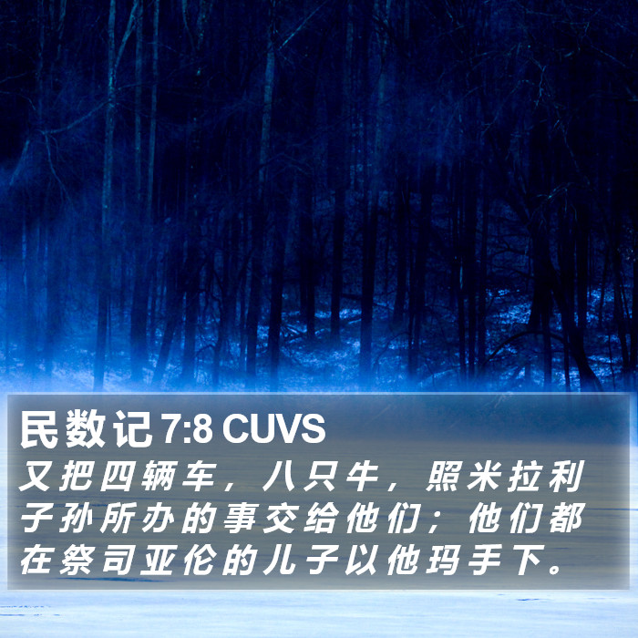 民 数 记 7:8 CUVS Bible Study