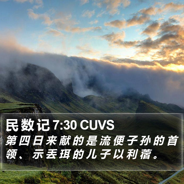 民 数 记 7:30 CUVS Bible Study