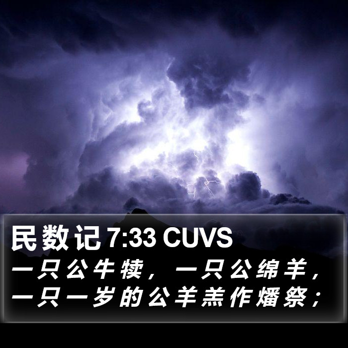 民 数 记 7:33 CUVS Bible Study
