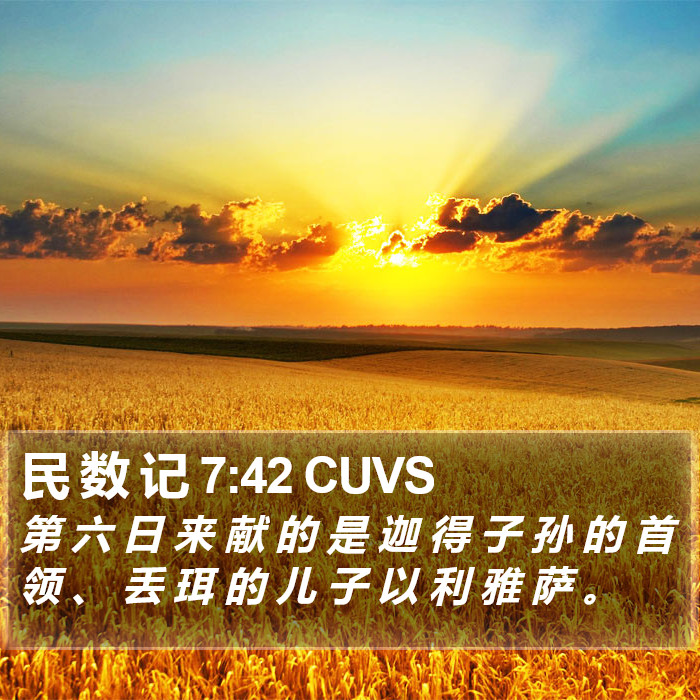 民 数 记 7:42 CUVS Bible Study