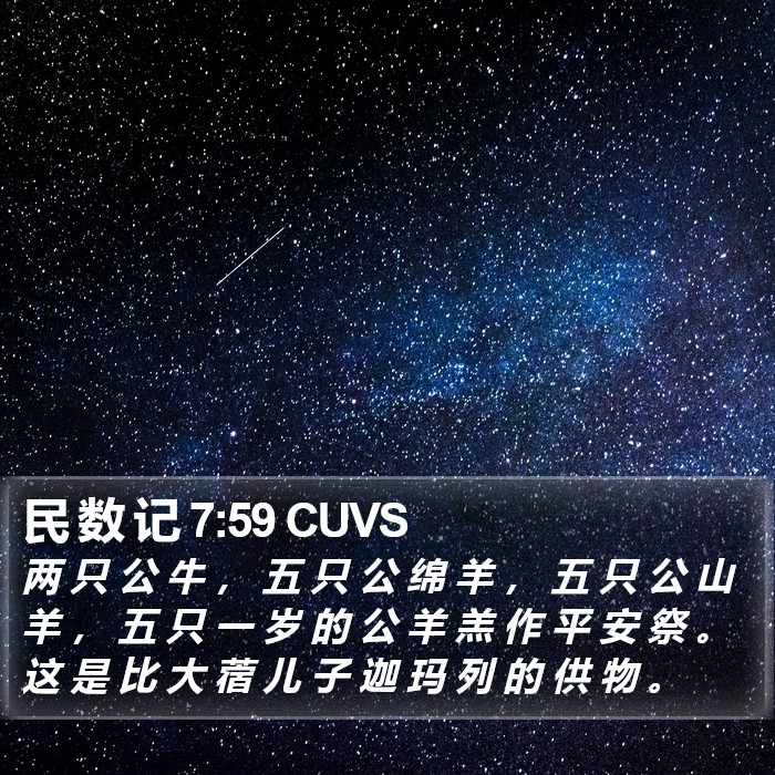 民 数 记 7:59 CUVS Bible Study