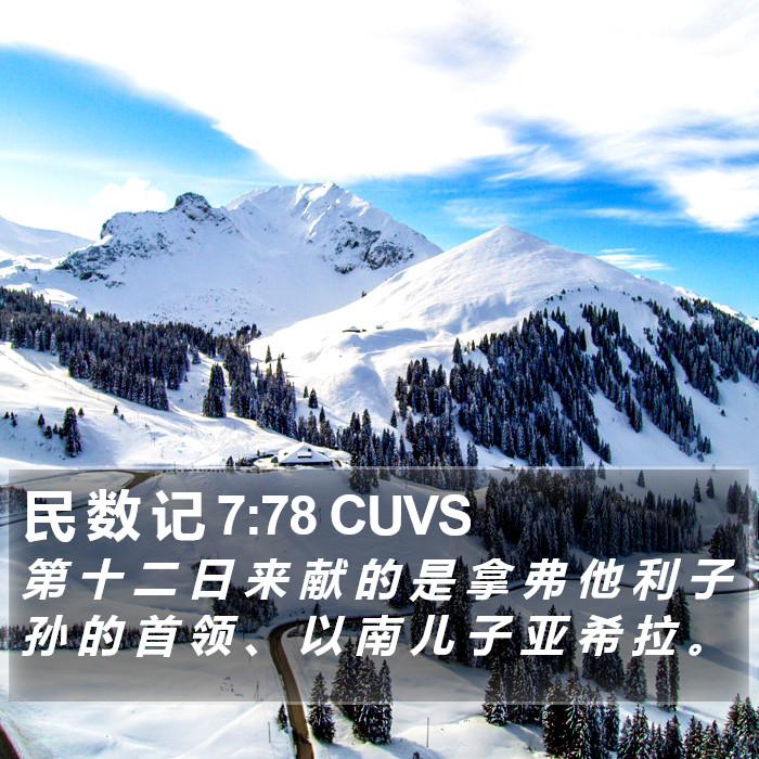 民 数 记 7:78 CUVS Bible Study