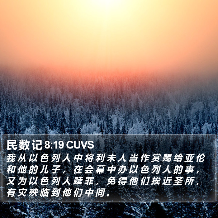 民 数 记 8:19 CUVS Bible Study