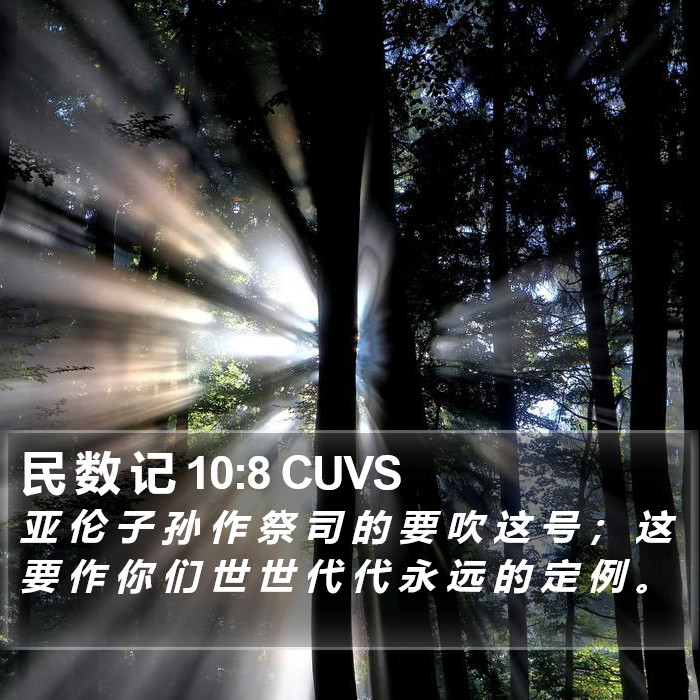 民 数 记 10:8 CUVS Bible Study