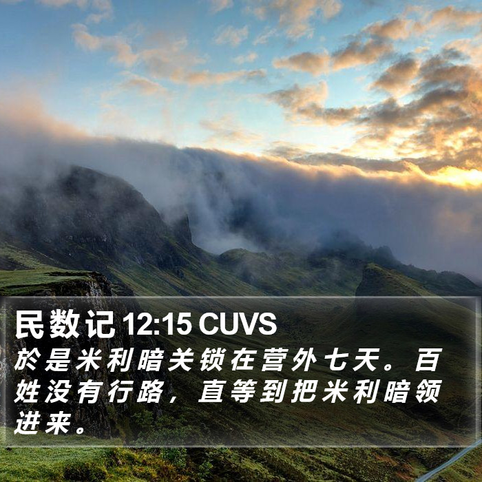 民 数 记 12:15 CUVS Bible Study