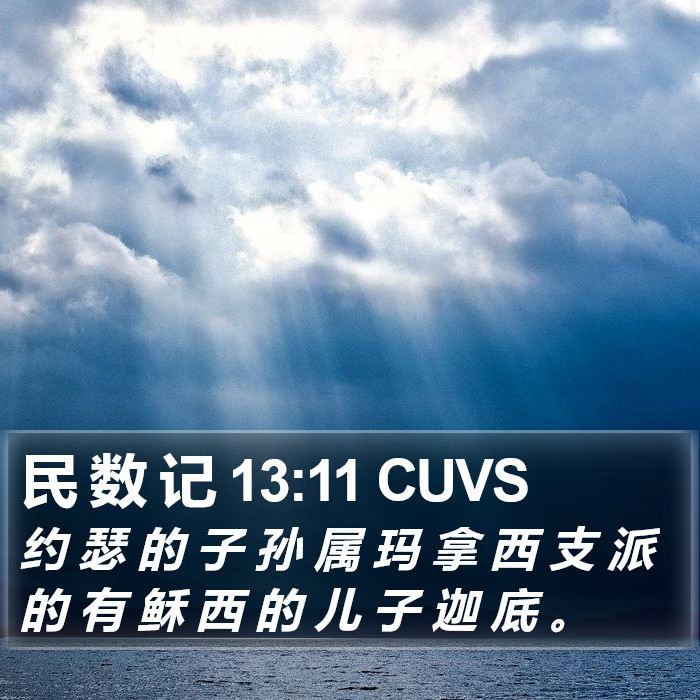 民 数 记 13:11 CUVS Bible Study