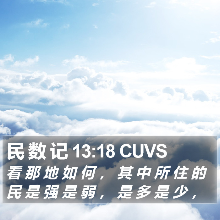 民 数 记 13:18 CUVS Bible Study