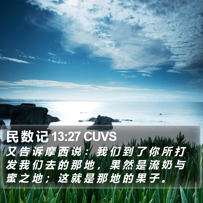 民 数 记 13:27 CUVS Bible Study