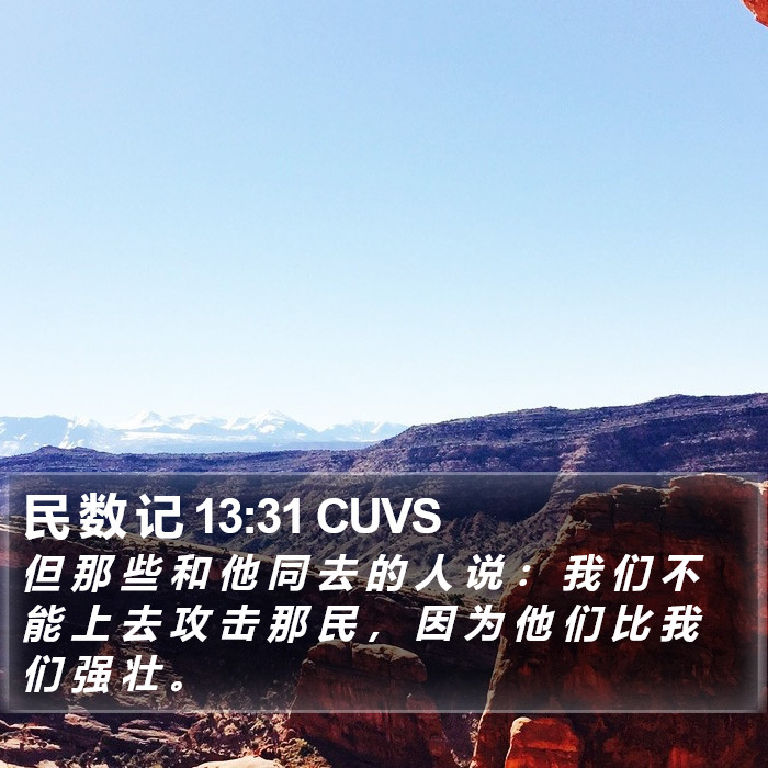 民 数 记 13:31 CUVS Bible Study