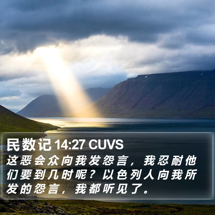 民 数 记 14:27 CUVS Bible Study
