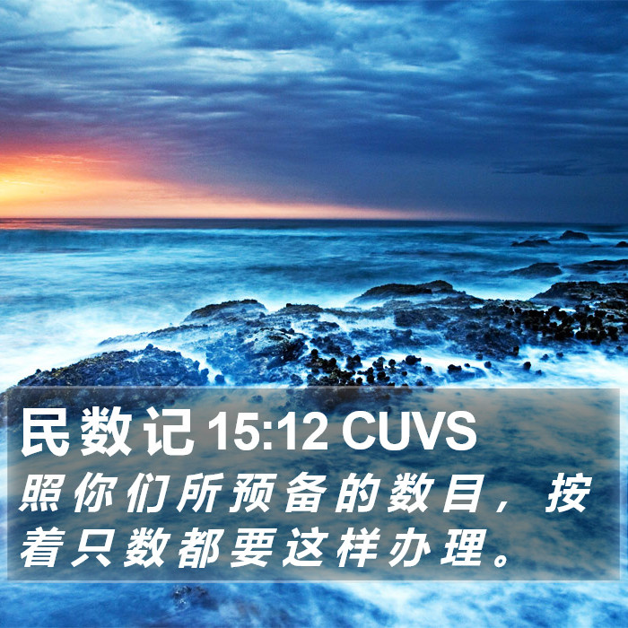 民 数 记 15:12 CUVS Bible Study