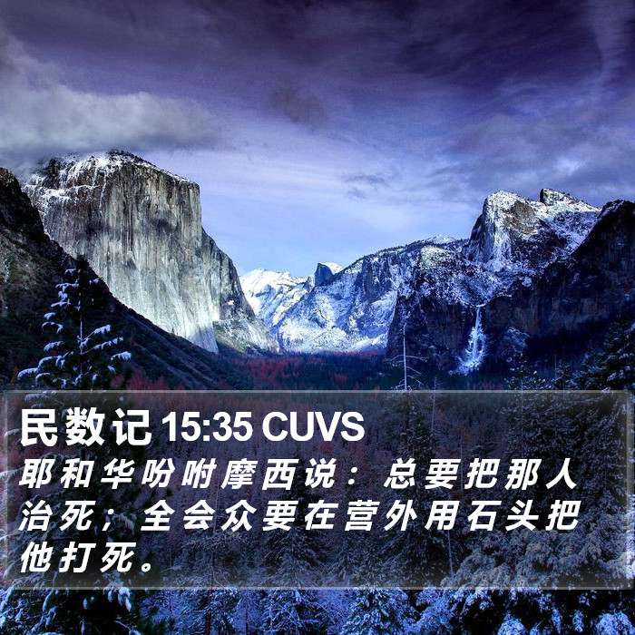 民 数 记 15:35 CUVS Bible Study