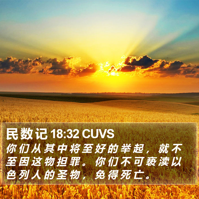 民 数 记 18:32 CUVS Bible Study
