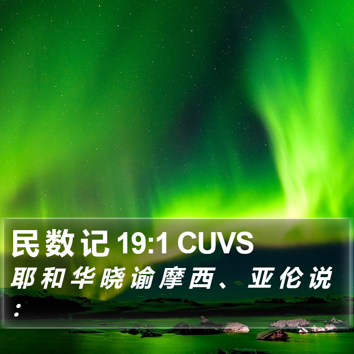 民 数 记 19:1 CUVS Bible Study