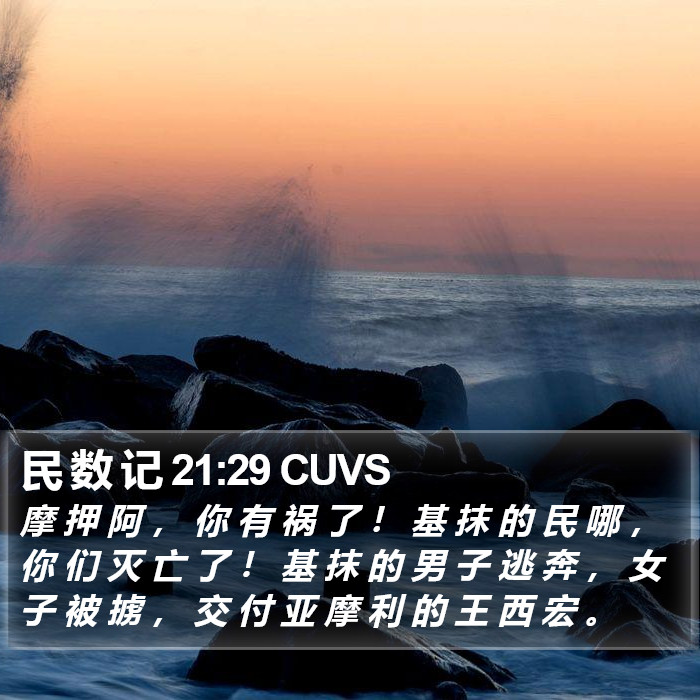 民 数 记 21:29 CUVS Bible Study