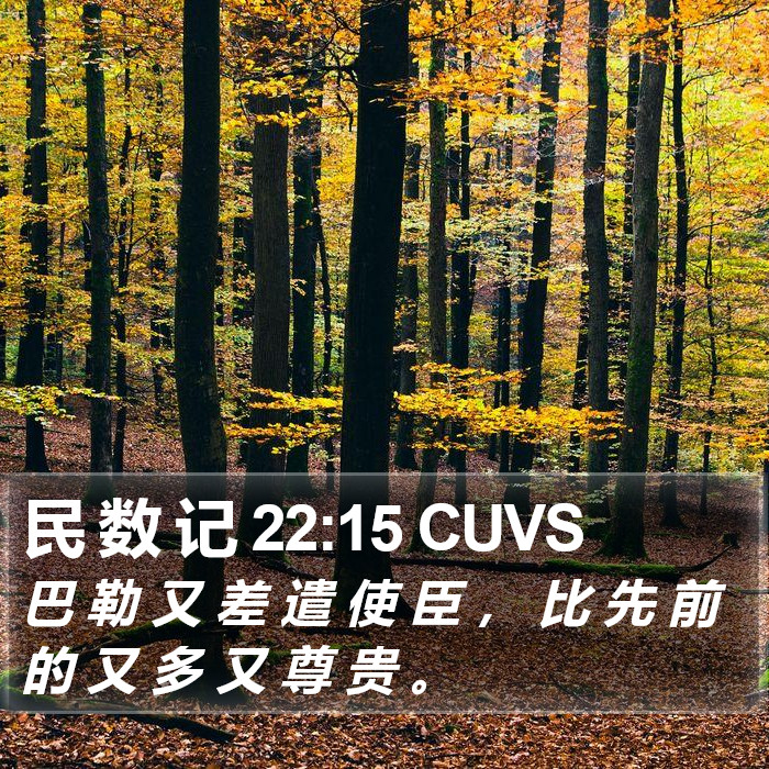 民 数 记 22:15 CUVS Bible Study
