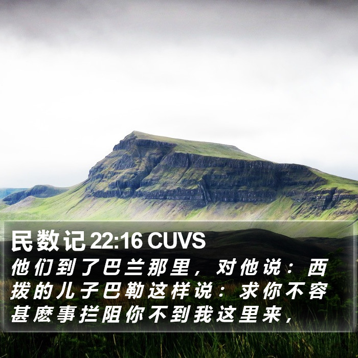 民 数 记 22:16 CUVS Bible Study