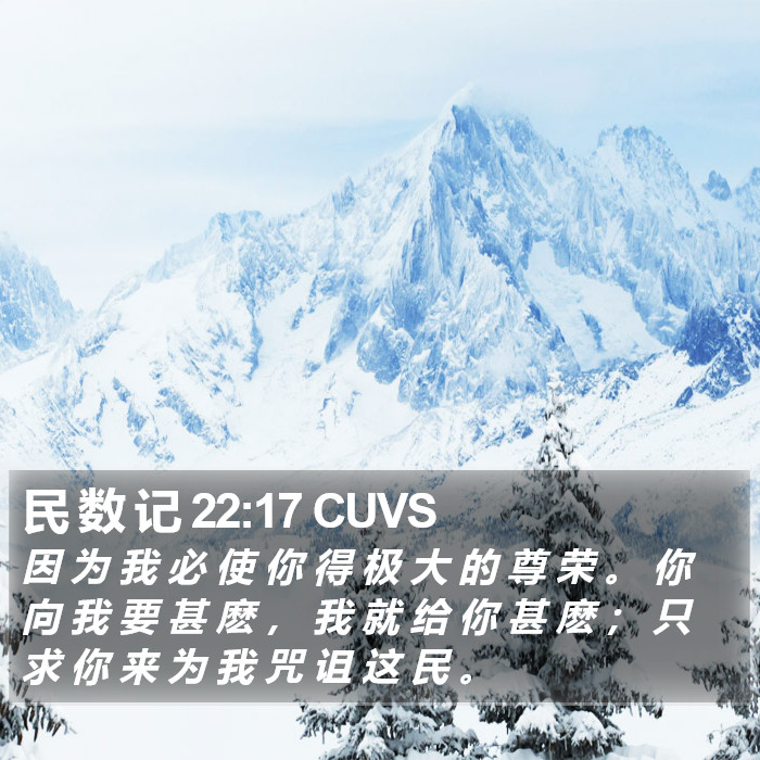 民 数 记 22:17 CUVS Bible Study