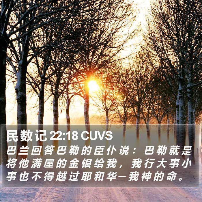 民 数 记 22:18 CUVS Bible Study