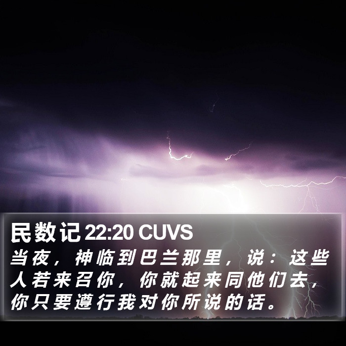 民 数 记 22:20 CUVS Bible Study