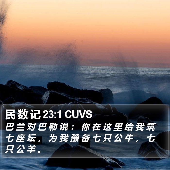民 数 记 23:1 CUVS Bible Study